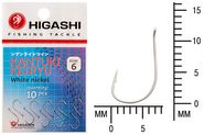 Крючок HIGASHI Kantuki Keiryu #6 White nickel