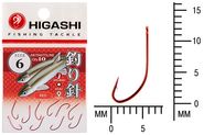 Крючок HIGASHI Akitakitsune ringed #6 Red