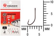 Крючок HIGASHI Akitakitsune ringed #1 Black UV