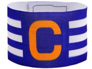 Капитанская повязка с продольными полосами. Длина 33 см, ширина 7 см.  С-КВ2  (синий) 00184