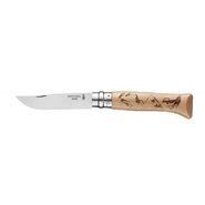 Нож Opinel №8 Alpine adventures, нержавеющая сталь, рукоять дуб, гравировка пеший туризм, 002186 Opinel