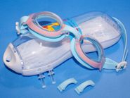 Очки для плавания SG1800-Г  цвет  голубой с розовыми вставками GETSPORT 00745