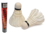 Волан перьевой белый с синтетической головкой. В тубе 12 шт: 400 01006