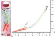 Крючок оснащенный кембриком HIGASHI Gummi Makk #6/0 (set-3pcs) #02 Red Head