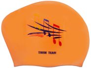 Шапочка для плавания для длинных волос SWIM TEAM ноты: KW-N  (Оранжевый) GETSPORT 06105