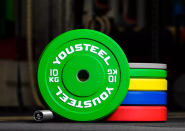 Диск каучуковый бамперный Yousteel 10 кг 50 мм зелёный