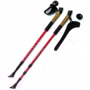 Палки для скандинавской ходьбы комбинированная пробковая ручка с темляком для лыжных палок HAWK F18440 (КРАСНЫЕ) ДО 1,35 м 10014072