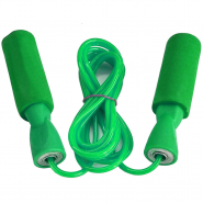 Скакалка ПВХ с подшипником 2,8 м зеленые ручки черный шнур R18103 10014648