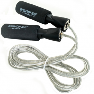 Скакалка Sportex Трос с подшипником 2,8 м мягкие ручки (черная) C33276 10017085