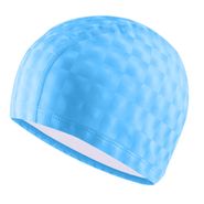 B31517 Шапочка для плавания ПУ одноцветная 3D (Голубая) 10017995