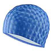 B31517 Шапочка для плавания ПУ одноцветная 3D (Синяя) 10017996