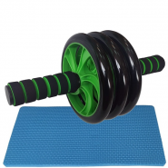 Ролик гимнастический 3-х рядный Sportex с неопреновыми ручками (зеленый) (E32439) ABR-350-3 10019676