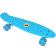 Скейтборд пластиковый 56x15 см со светящимися колесами Sportex E33092 (голубой) (SK500) 10020091
