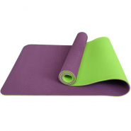 Коврик для йоги Sportex E33588 ТПЕ 183х61х0,6 см (фиолетово/салатовый) 10020099