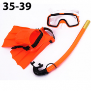 Набор для плавания 35-39 подростковый маска трубка + ласты (оранжевый) (ПВХ) E33155 10020237