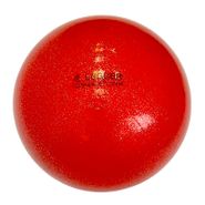 Мяч для художественной гимнастики однотонный 15 см (красный с блестками) 10021512