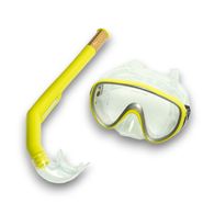 E41229 Набор для плавания взрослый маска+трубка (ПВХ) (желтый) 10021824