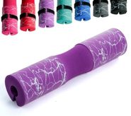 E45495 Накладка на штангу анатомическая с ремнями (фиолетовая с рисунком) 10022695