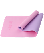 Коврик для йоги и фитнеса FM-201, TPE, 183x61x0,4 см, розовый пастель/фиолетовый пастель Starfit ЦБ-00001562