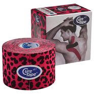 Тейп кинезиологический CureTape Art Leopard, 5 см x 5 м, арт. 163210, красно-черный CURETAPE 163210