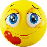 Мяч детский  "Funny Faces", арт.DS-PP 207,  диаметр 12 см, пластизоль, желтый PALMON DS-PP 207