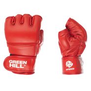 Перчатки для боевого самбо GREEN HILL  нат.кожа красные р.L FIAS MMF-0026a-L-RD