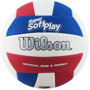 Мяч волейбольный "Wilson Super Soft Play" арт. WTH90219XB, р.5, синт.кожа TPE, маш.сшивка, бело-сине-красный 5 WILSON WTH90219XB