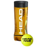 Мяч теннисный HEAD TOUR 3B,арт.570703, уп.3 шт,одобр.ITF,сукно,нат.резина,желтый HEAD 570703