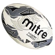 Мяч для регби "MITRE Maori Match" арт. BB1151WSB, р.5, резина, бело-черно-серебристый 5 MITRE BB1151WSB