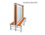 Скамья–вешалка двухсторонняя с HPL перегородкой 011-4052