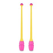 Булавы для художественной гимнастики INDIGO 36 см IN017-YP пластик каучук желто-розовый
