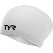 Шапочка для плавания TYR Long Hair Wrinkle-Free Silicone Cap LCS-100, БЕЛЫЙ, силикон Senior