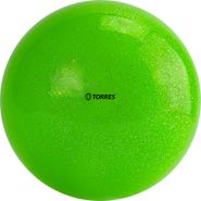Мяч для художественной гимнастики "TORRES", арт.AGP-15-05, диам. 15см, ПВХ, зеленый с блестками TORRES AGP-15-05