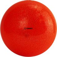 Мяч для художественной гимнастики TORRES AGP-19-06, диам. 19 см, ПВХ, оранжевый с блестками
