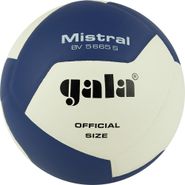 Мяч вол. GALA Mistral 12, BV5665S, р. 5, синт. кожа ПУ, клееный, бут. камера, бело-синий 5 GALA BV5665S