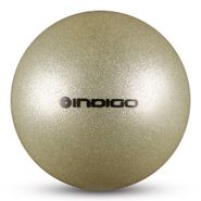 Мяч для художественной гимнастики INDIGO IN118-SIL 19 см, ПВХ, сереб. металлик с блестками