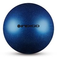 Мяч для художественной гимнастики INDIGO IN119-B 15 см, ПВХ, синий металлик с блестками