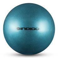 Мяч для художественной гимнастики INDIGO IN119-LB 15 см, ПВХ, голубой металлик с блестками