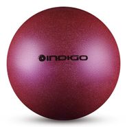 Мяч для художественной гимнастики INDIGO IN119-VI 15 см, ПВХ, фиолетовый металлик с блестками