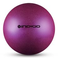 Мяч для художественной гимнастики INDIGO, IN118-VI, диам. 19 см, ПВХ, фиолетовый металлик с блестками