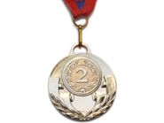 Медаль спортивная с лентой 2 место d - 5 см :507-2 16605