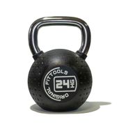 Гиря 24 кг с хромированной ручкой полиуретановая (CPU) Original FitTools FT-KB-CPU-24