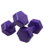 Гантель гексагональная DB-305 2 кг, пластиковый, фиолетовый, 2 шт BASEFIT ЦБ-00001559