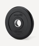 Диск обрезиненный STARFIT Core BB-202 d=26 мм, стальная втулка, черный, 0,5 кг Starfit УТ-00018802