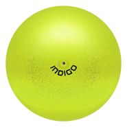 Мяч для художественной гимнастики INDIGO, IN119-LI, диам. 15 см, ПВХ, лимонный металлик с блестками INDIGO IN119-LI