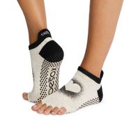 Сезон 24/25 Нескользящие носки с полупальцами TOESOX Low Rise размер M, цвет Белый на черном ToeSox TT\S01926YBK\BS-OM-SE
