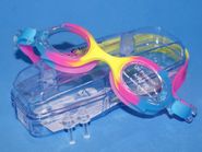 Очки для плавания подростковые LEACCO :SG700  (Сине-розово-жёлтые - Ж) GETSPORT 26163