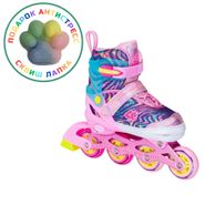Раздвижные роликовые коньки CK-SK-A310-1 Pink (антистресс сквиш лапка в подарок) (XS (25-28)) Alpha Caprice CK-SK-A310-1
