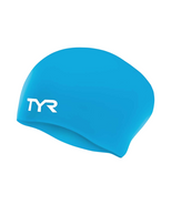 Шапочка для плавания Long Hair Wrinkle-Free Silicone Junior Cap, силикон,LCSJRL/420, голубой TYR УТ-00016970