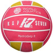 Мяч для водного поло KAP7 HydroGrip World Aquatics,98202 р.5, муж.,резина, 400-450гр, розов-желт-бел 5